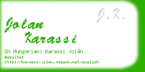 jolan karassi business card